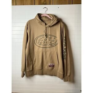 Men's Large Papa Johns Originals BEAUTIFUL PIZZA PIE Beige Pullover Hoodie